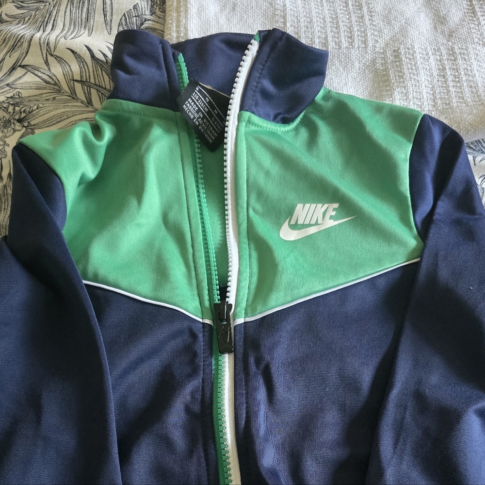 Boys Nike Emerald and Navy Zip-Up Jacket